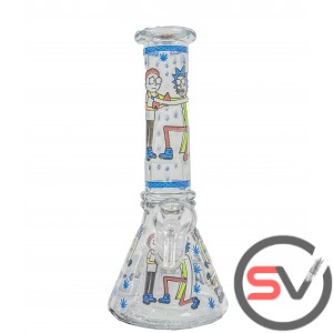 KNEELING RICK GLASS MINI BEAKER 8inch (GLOW IN DARK)